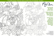 Load image into Gallery viewer, 3 Birds on Pumpkin: downloadable printable 2-page PDF
