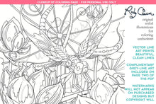 Load image into Gallery viewer, Insectimaginary Lotus Streamer Dragonfly: downloadable printable 2-page PDF for coloring
