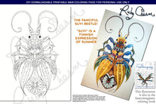 Load image into Gallery viewer, Insectimaginary Suvi Beetle: downloadable printable 2-page DPF for coloring
