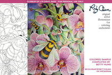 Load image into Gallery viewer, Insectimaginary Orchid Bumbles: downloadable printable 2-page PDF for coloring
