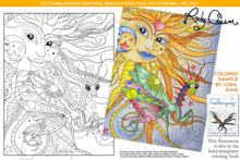 Load image into Gallery viewer, Insectimaginary Cosmic Ziggy Mantis: downloadable printable 2-page PDF for coloring
