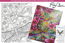 Load image into Gallery viewer, Insectimaginary A Few More Dragonfly Streamers: downloadable printable 2-page PDF for coloring
