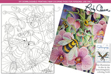 Load image into Gallery viewer, Insectimaginary Orchid Bumbles: downloadable printable 2-page PDF for coloring
