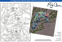 Load image into Gallery viewer, Three Frogs: downloadable printable 2-page PDF for coloring

