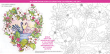 Load image into Gallery viewer, Apple Blossom Swans VALENTINE: downloadable printable 2-page PDF for coloring
